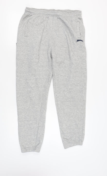 Slazenger Men's Grey XL Sweatpants with Logo and Pockets