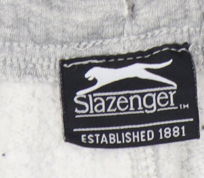 Slazenger Men's Grey XL Sweatpants with Logo and Pockets