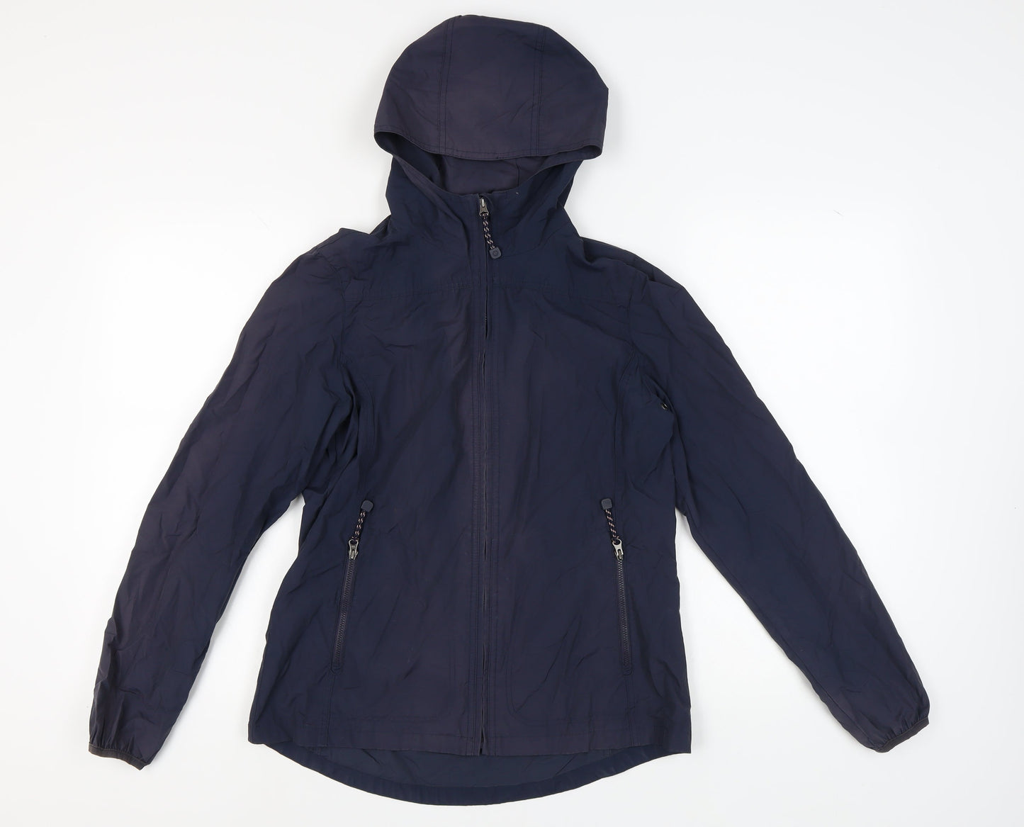 Womens UK Size 10 FatFace Blue Windbreaker Coat