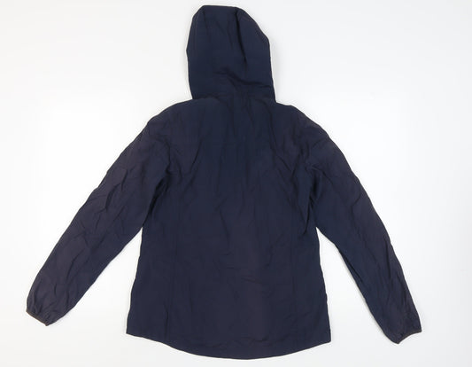 FatFace Women's Blue Hooded Windbreaker Jacket Size 10