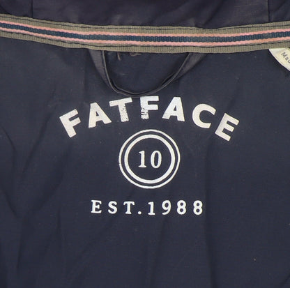 Womens UK Size 10 FatFace Blue Windbreaker Coat