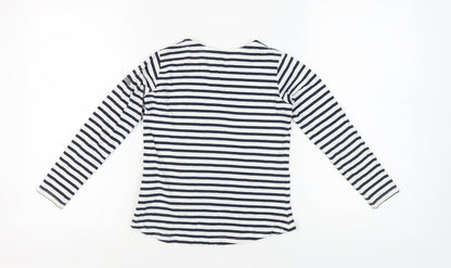Regatta Girls Blue Striped Long Sleeve Tropical T-Shirt, Size 9-10