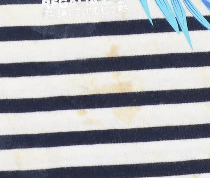 Regatta Girls Blue Striped Long Sleeve Tropical T-Shirt, Size 9-10