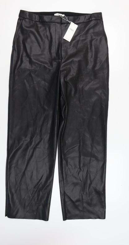 Womens UK Size 16 Marks and Spencer Regular Fit  Black Trousers