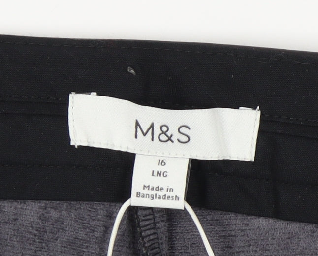 Womens UK Size 16 Marks and Spencer Regular Fit  Black Trousers