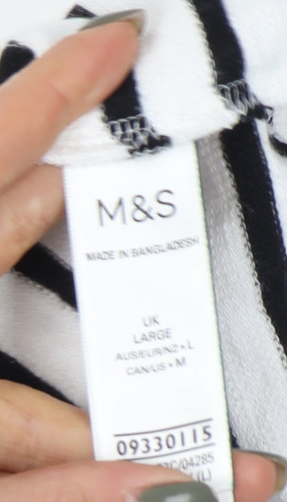 Womens UK Size L Marks and Spencer White Pullover Jumper