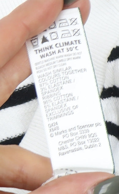 Womens UK Size L Marks and Spencer White Pullover Jumper
