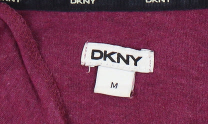 DKNY Women's Purple Pyjama Top, Size M, Long Sleeve, Cotton