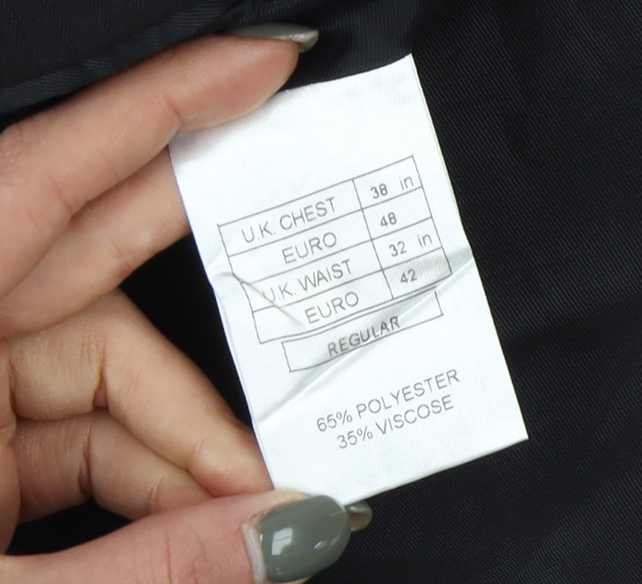 Mens UK Size 38 Ben Sherman Regular Black Suit Jacket