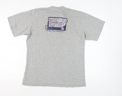 Adidas Men's Grey Graphic T-Shirt