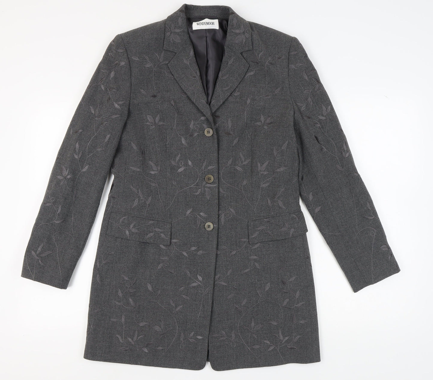 Windsmoor Women's Grey Floral Blazer Size 10