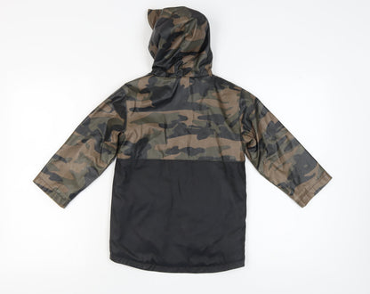 Firetrap Boys Camouflage Parka 5-6 Years Hooded Mid-Length