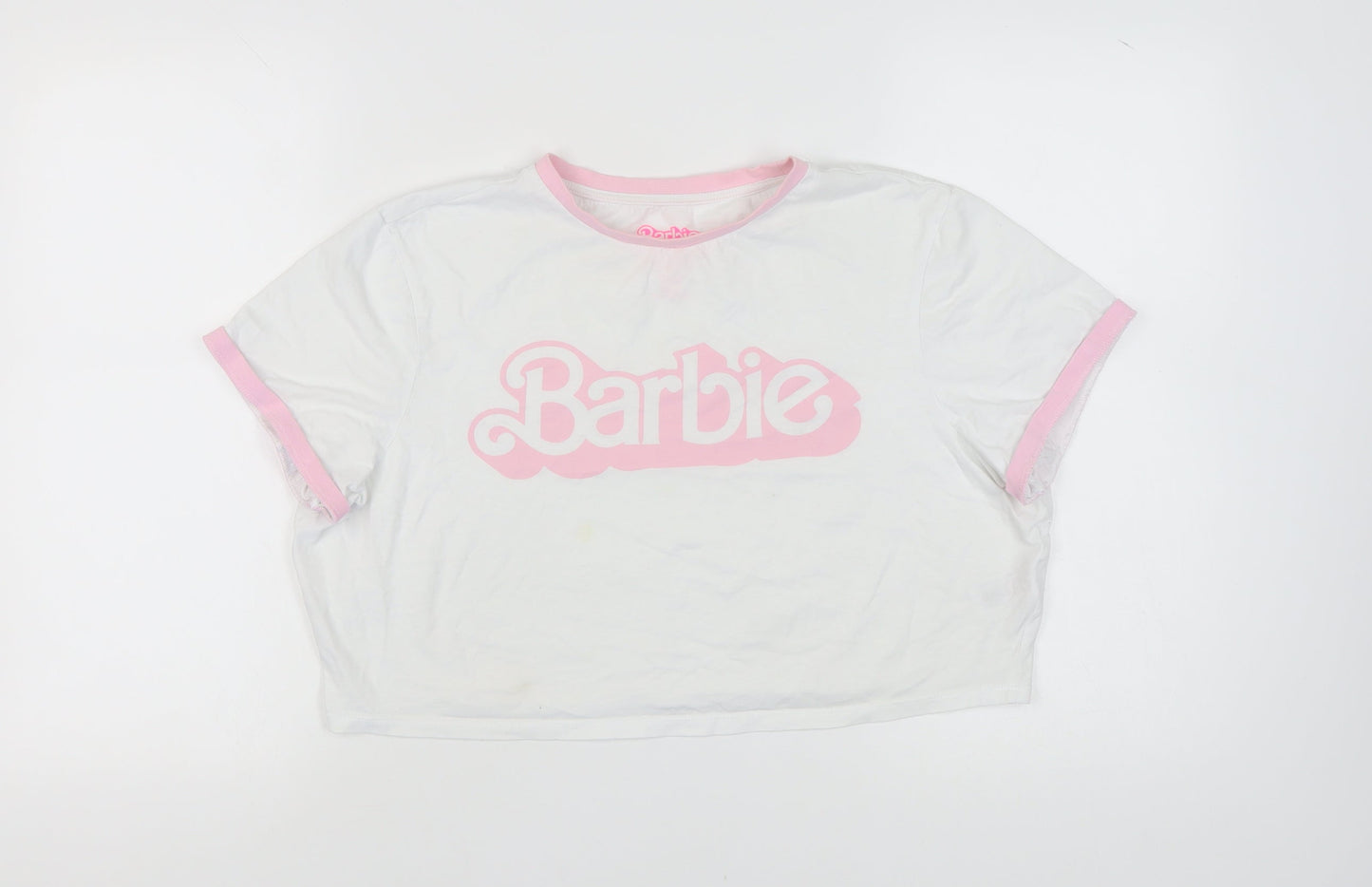 Barbie Women’s White Ringer T-Shirt Size XL
