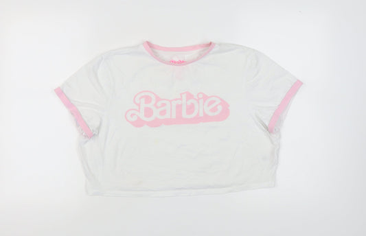 Barbie Women’s White Ringer T-Shirt Size XL