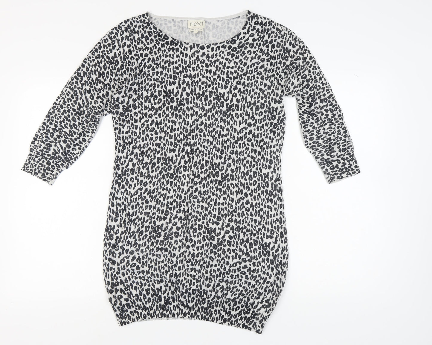 Next Women's Grey Animal Print Dress, Size 14