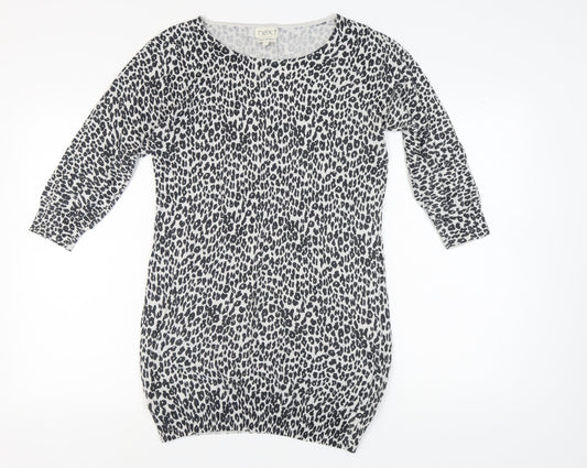 Next Women's Grey Animal Print Dress, Size 14