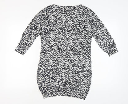 Next Women's Grey Animal Print Dress, Size 14