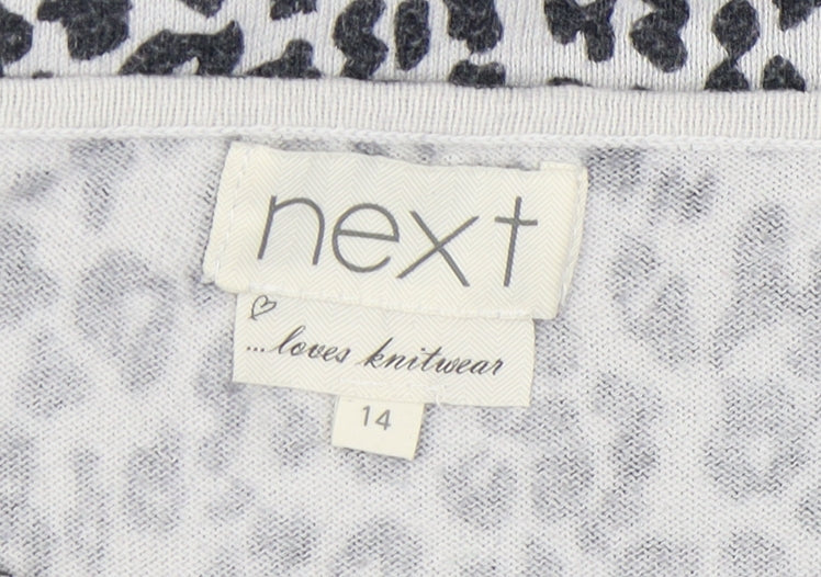 Next Women's Grey Animal Print Dress, Size 14