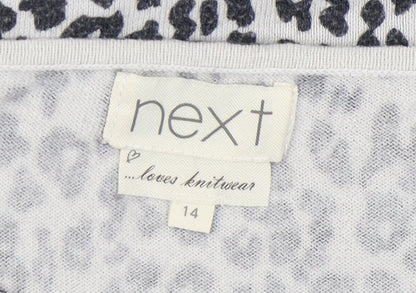Next Women's Grey Animal Print Dress, Size 14