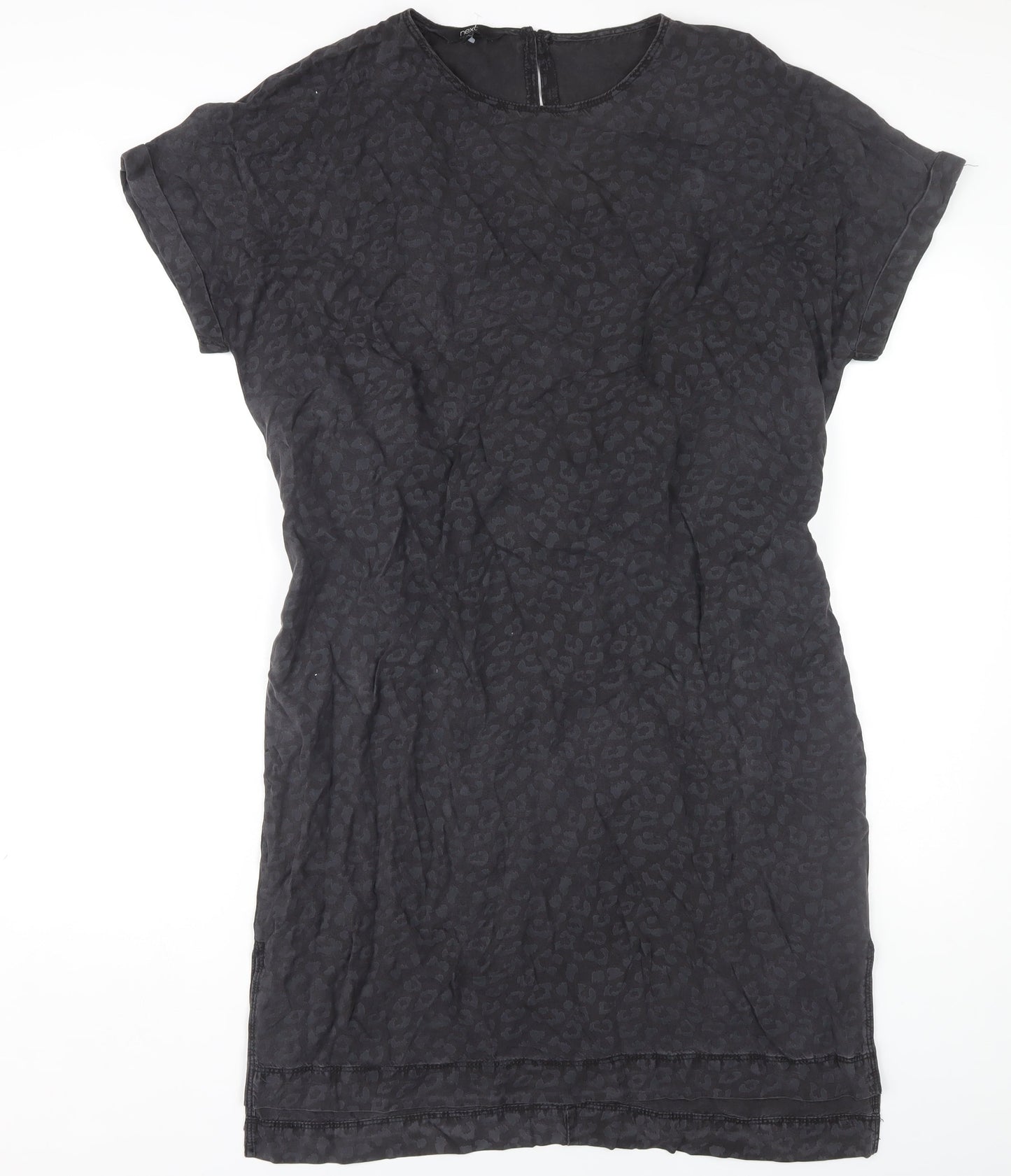 Next Women's Black Animal Print Belted Dress Size 14