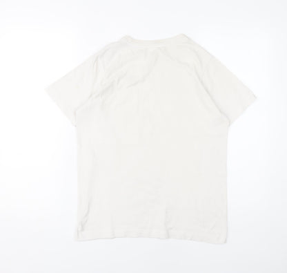 Nike Unisex White Basic T-Shirt S, Crew Neck, Breathable