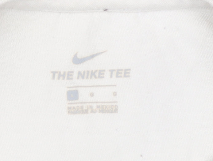 Nike Unisex White Basic T-Shirt S, Crew Neck, Breathable