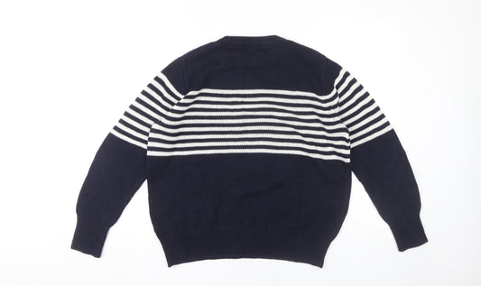 Autograph Women Blue Striped Pullover Jumper Size 14