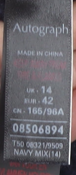 Autograph Women Blue Striped Pullover Jumper Size 14