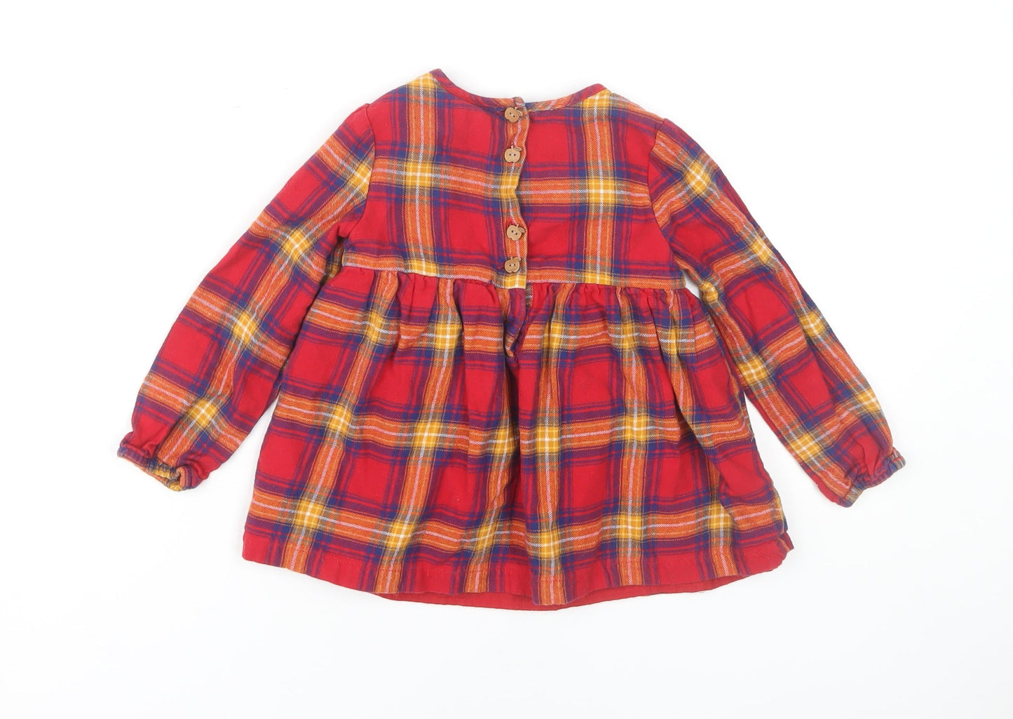 Tahari Girls Red Plaid A-Line Dress, 2-3 Years