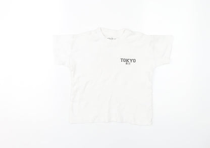 URBN-DEPT Boys White Tokyo Graphic T-Shirt, Size 7 Years