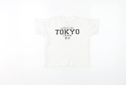 URBN-DEPT Boys White Tokyo Graphic T-Shirt, Size 7 Years