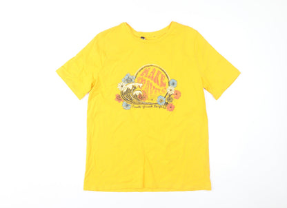 Womens UK Size 12 Marks and Spencer Yellow  T-Shirt