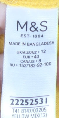 Womens UK Size 12 Marks and Spencer Yellow  T-Shirt