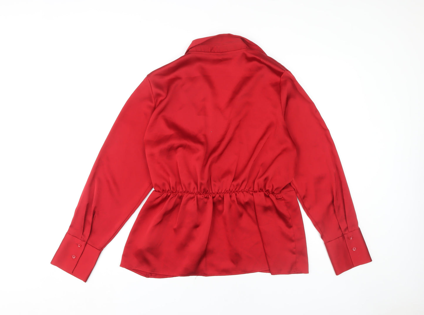 Womens UK Size 14 Marks and Spencer Red Wrap Blouse