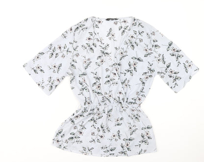 New Look Women's Floral Wrap Blouse - Size 10