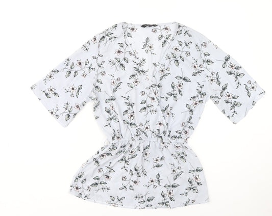 New Look Women's Floral Wrap Blouse - Size 10