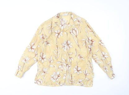 Marks and Spencer Women Yellow Floral Blouse Size 12