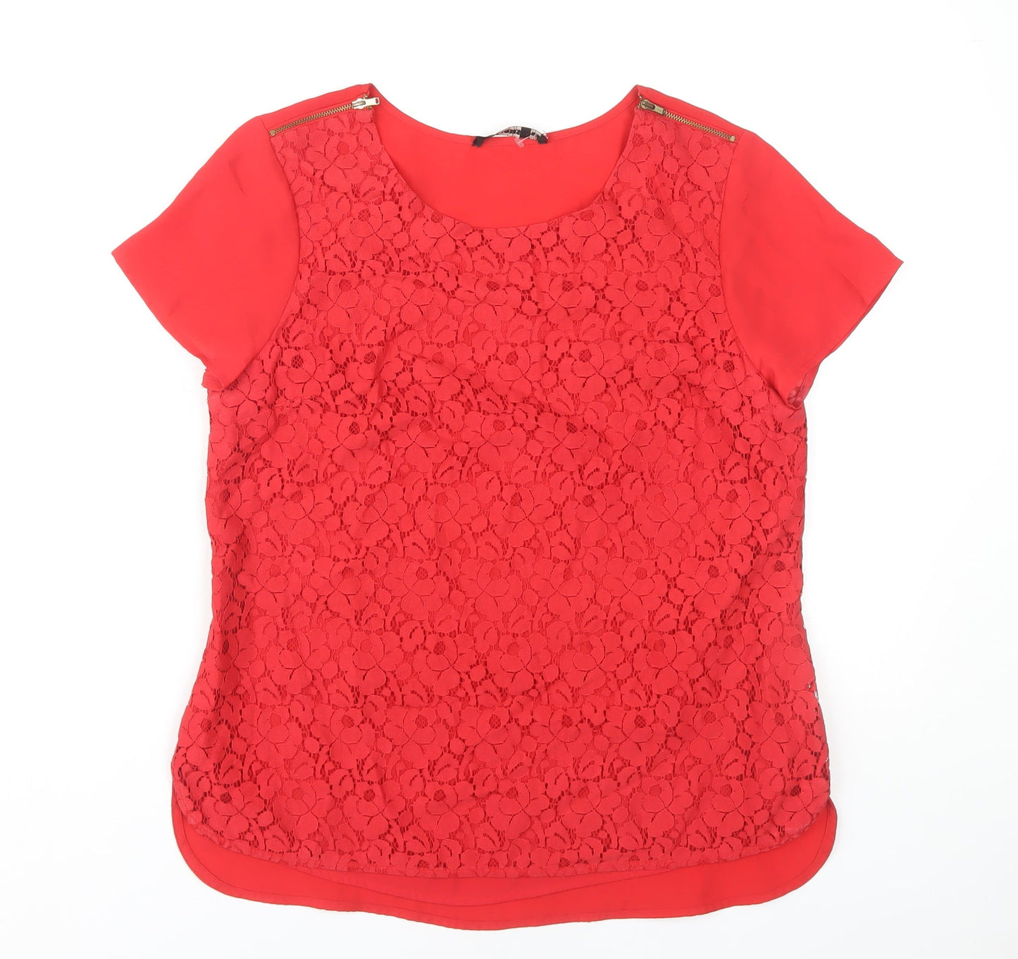 Womens UK Size 12 Oasis Red  Blouse