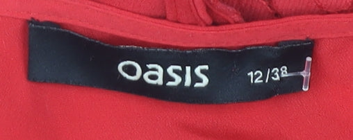 Womens UK Size 12 Oasis Red  Blouse