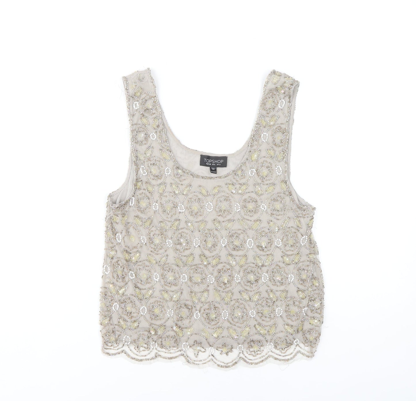 Womens UK Size 10 Topshop Grey  Tank