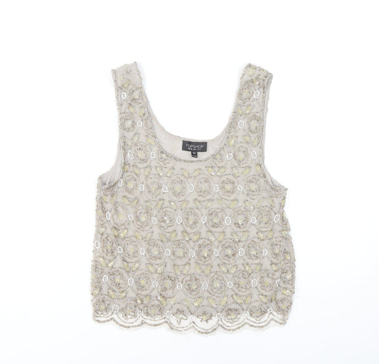 Womens UK Size 10 Topshop Grey  Tank