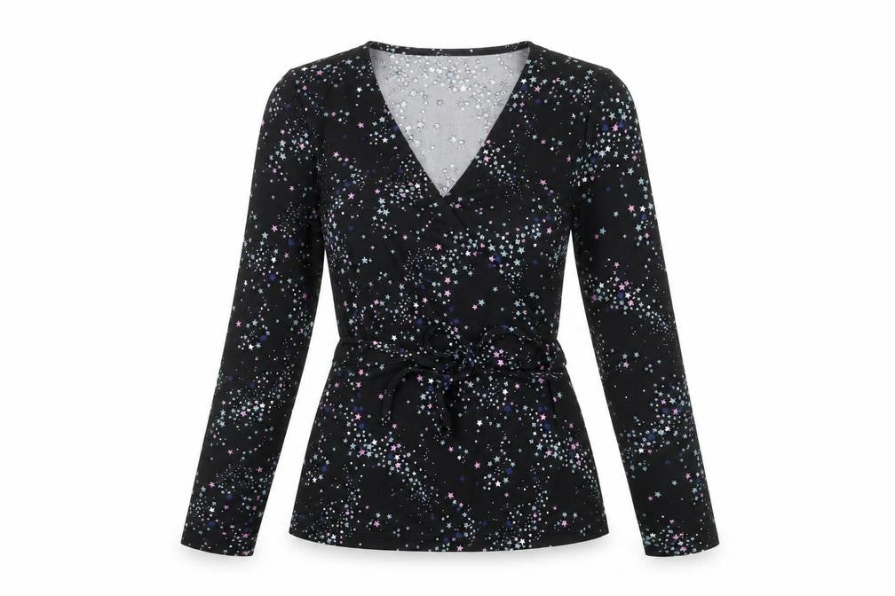 Womens UK Size 8 Marks and Spencer Black Wrap Blouse