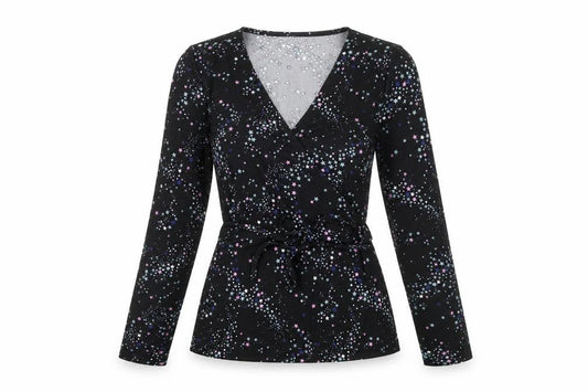 Womens UK Size 8 Marks and Spencer Black Wrap Blouse