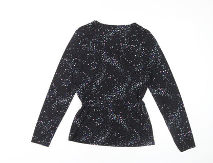 Womens UK Size 8 Marks and Spencer Black Wrap Blouse