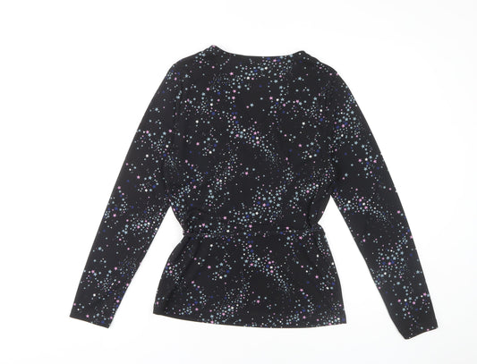 Womens UK Size 8 Marks and Spencer Black Wrap Blouse