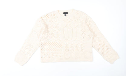 Womens UK Size M New Look Beige Pullover Jumper