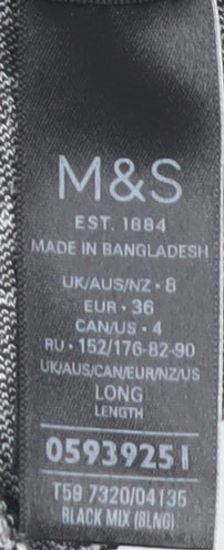 Marks and Spencer Women's Black Long Pencil Skirt Size 8