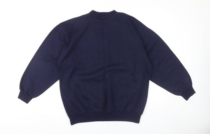 Whytes Men's Blue V-Neck Logo Sweatshirt M