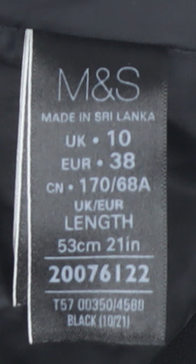 Marks and Spencer Women's Black Pencil Skirt, Size 10