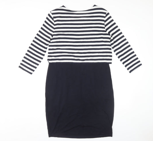 Marks and Spencer Women's 3/4 Sleeve Striped Dress, Size 12
